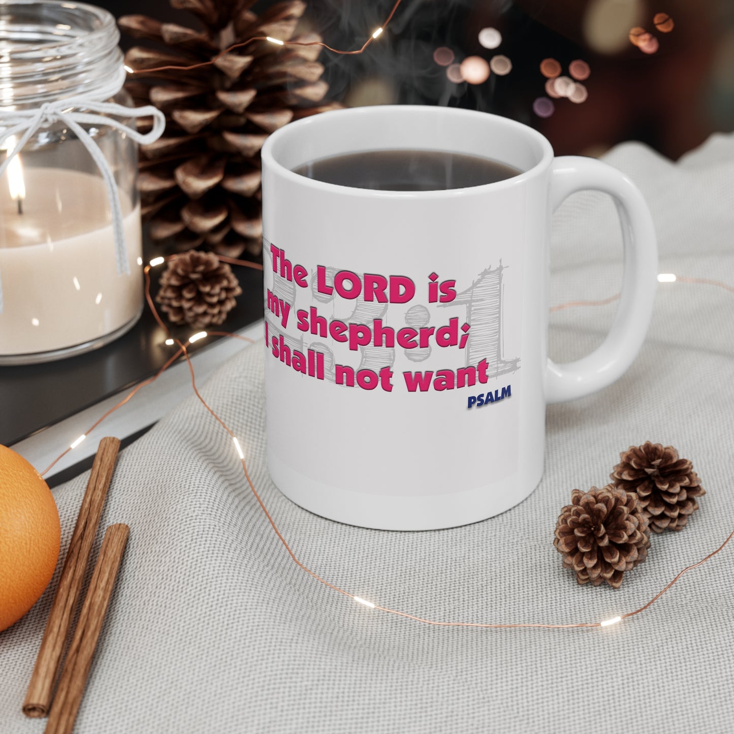 Pink Psalms 23:1 Mug